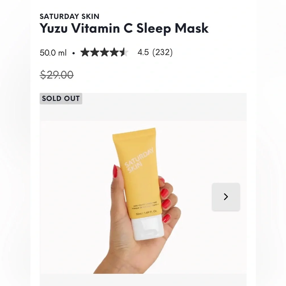 Saturday Skin Yuzu Vitamin C Sleep Mask - Picture 2 of 4